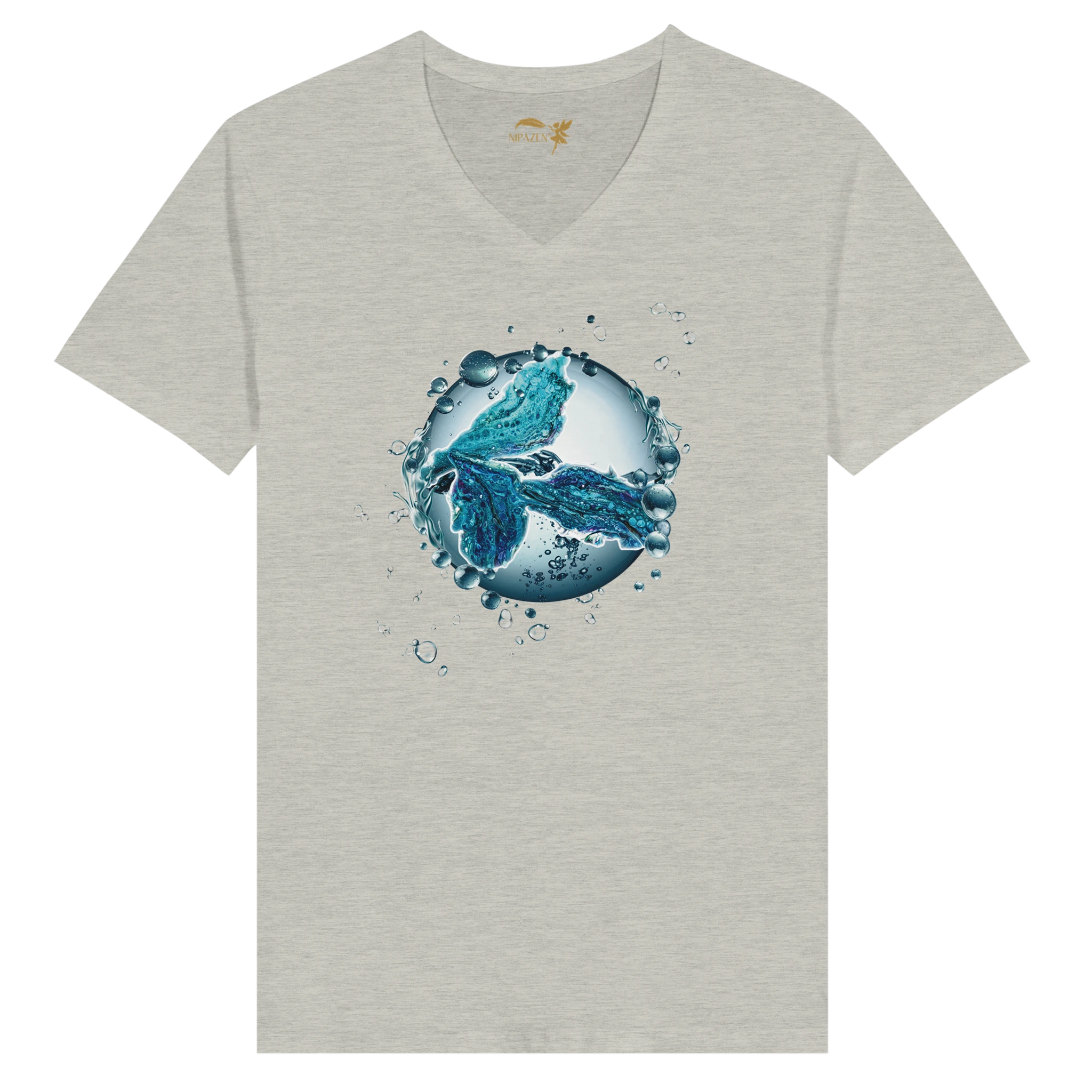 ✅ Idéal : T-shirt col en V dauphin gris - Sonarty