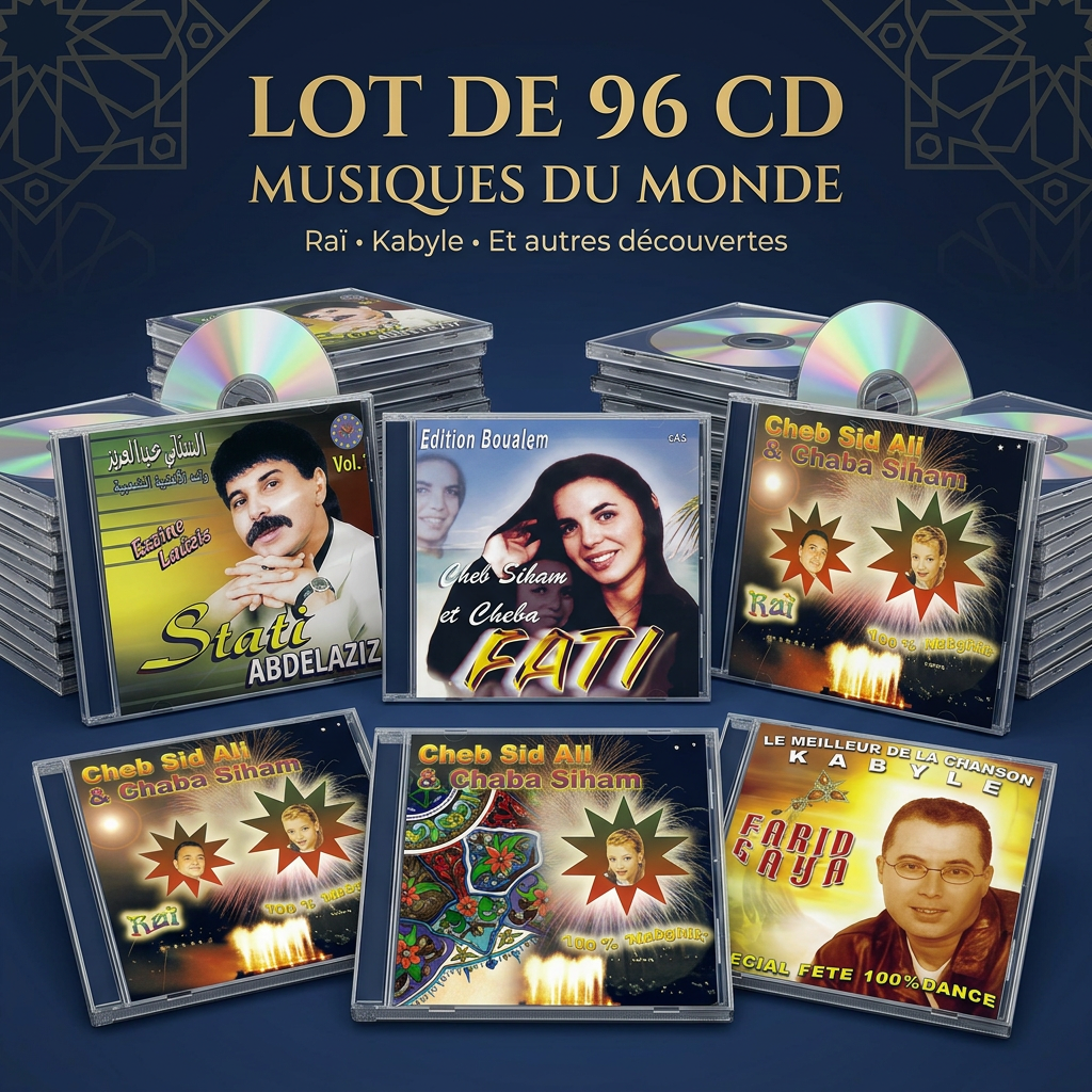 Visuel carré du lot de 96 CD avec les cinq pochettes fournies